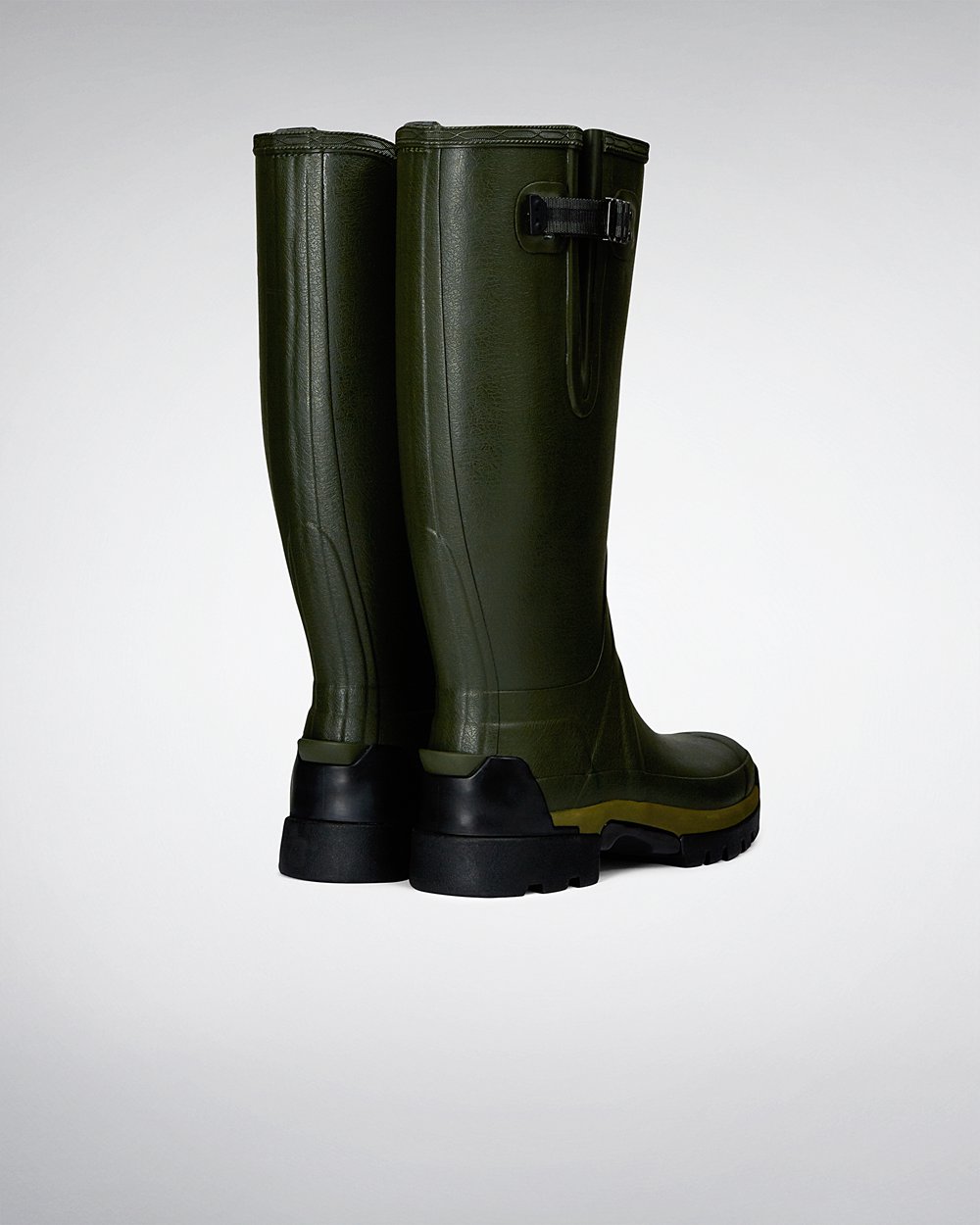 Bottes Hautes de Pluie Hunter Balmoral Adjustable 3Mm Neoprene Homme Vert Foncé Olive LDXTRMF-75